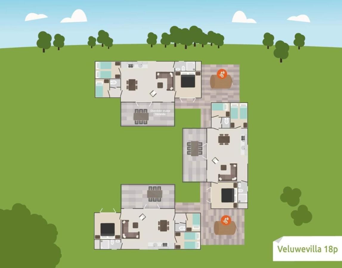 18 Persoons Veluwe Villa Voorthuizen Eksteriør bilde
